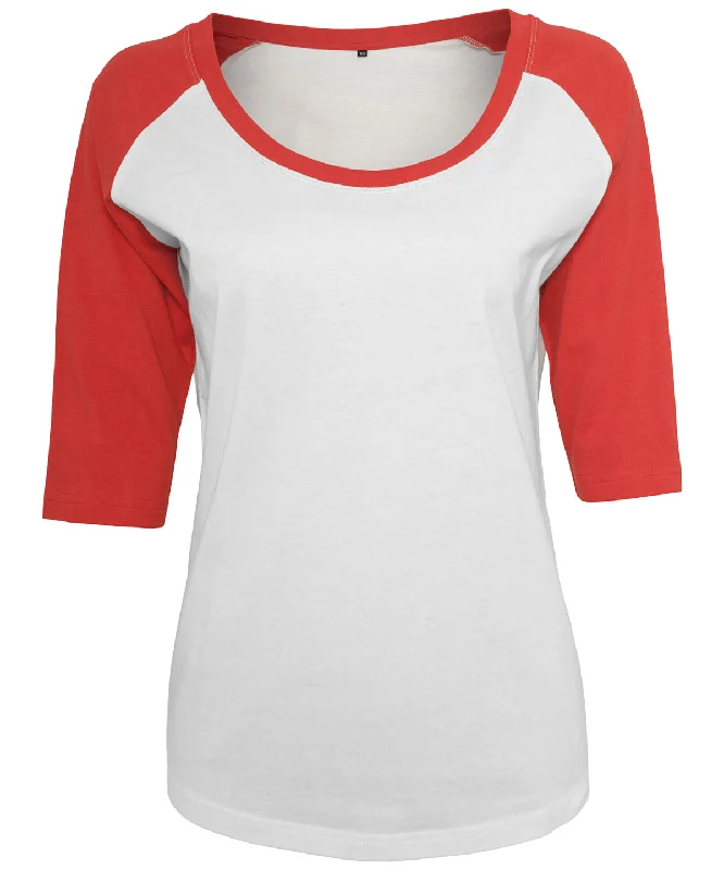 White/Red - Women's ¾ contrast raglan teeGlitter Jackets