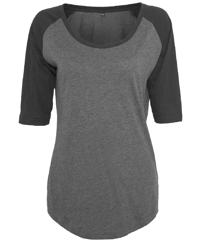 Charcoal/Black - Women's ¾ contrast raglan teeSheer Jackets