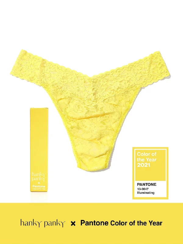 Ripped JeansSignature Lace Original Rise Thong | PANTONE 13-0647 Illuminating