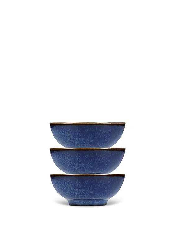 Mikasa Satori Set of 3 Porcelain Dip Bowls, Blue & Gold