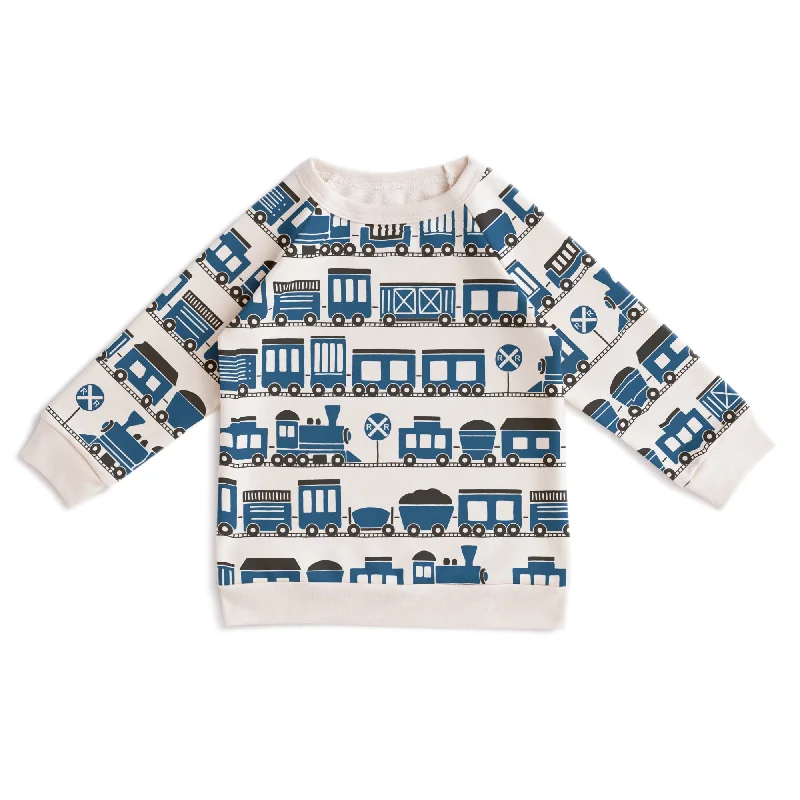 Minimalist SweatshirtsSweatshirt - Trains Blue