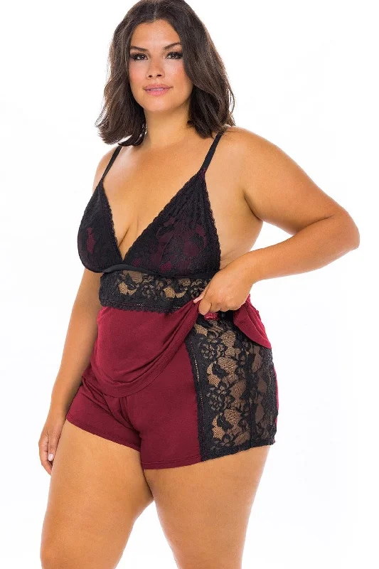 CamisoleAuraPlus Size Camisole Lace Trimmed Set