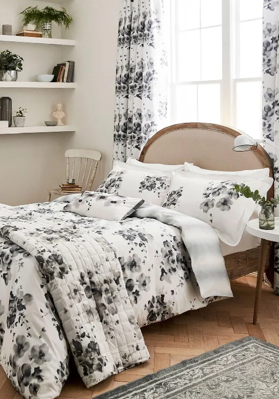 Sanderson Mandarin Flower Duvet Cover Set, Grey