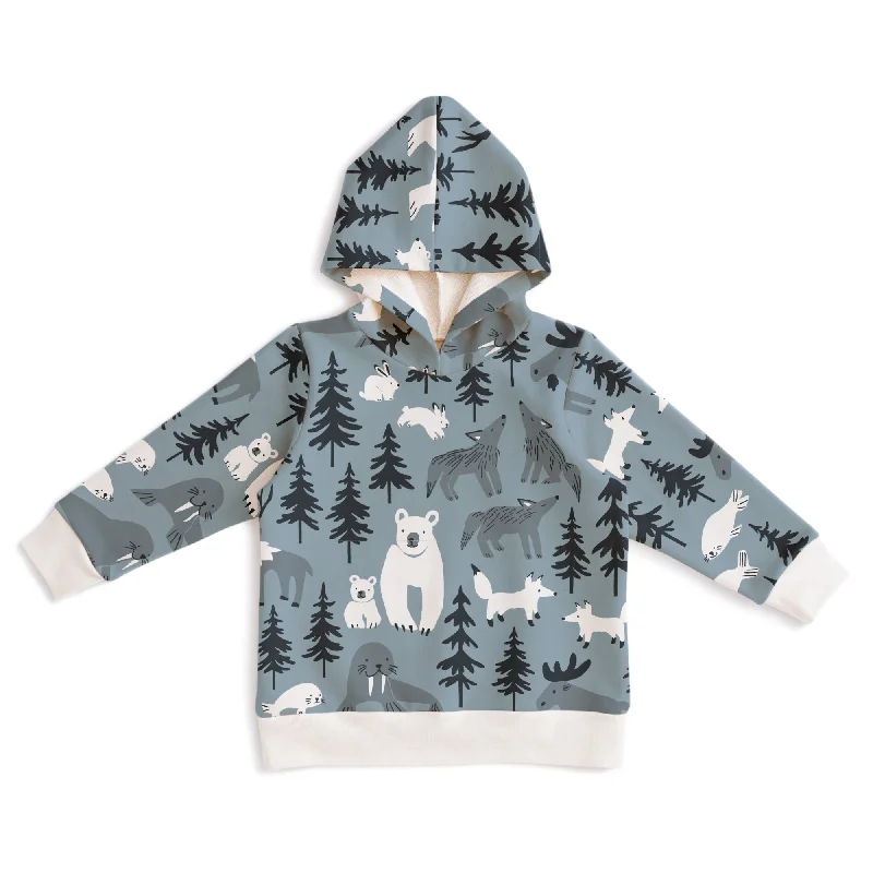 Hemp SweatshirtsHoodie - Northern Animals Mountain Blue