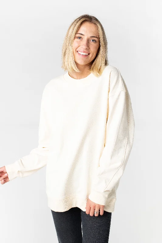 Minimalist SweatshirtsBrass & Roe Everyday Oversized Sweatshirt Cream S