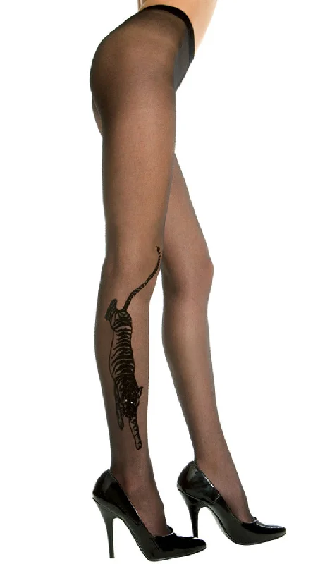 Tactical PantsSheer Pantyhose With Tiger Print