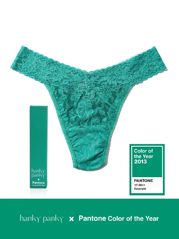 Ankle PantsSignature Lace Original Rise Thong | PANTONE 17-5641 Emerald