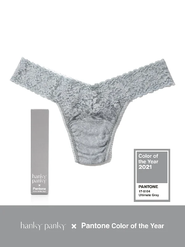 Stovepipe PantsSignature Lace Low Rise Thong | PANTONE 17-5104 Ultimate Grey