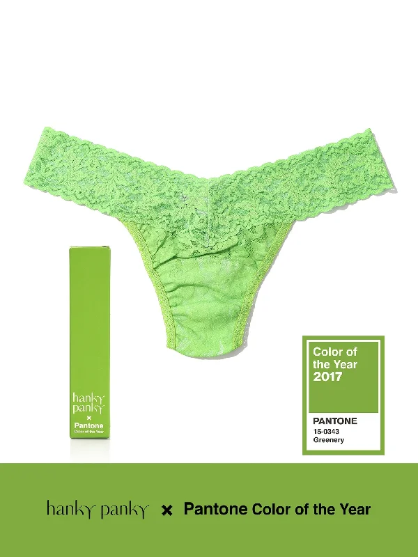 Riding PantsSignature Lace Low Rise Thong | PANTONE 15-0343 Greenery