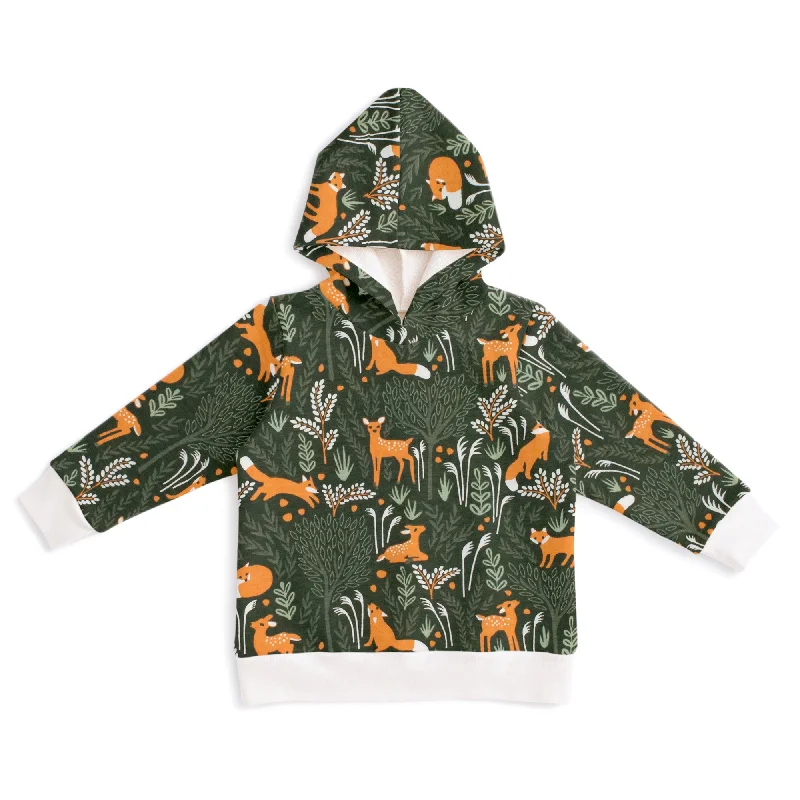 Branded SweatshirtsHoodie - Deer & Foxes Dark Green