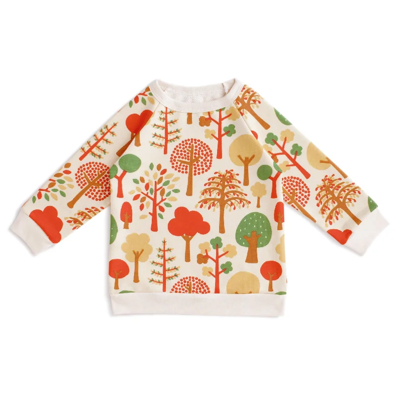 Layered SweatshirtsSweatshirt - Trees Green & Orange