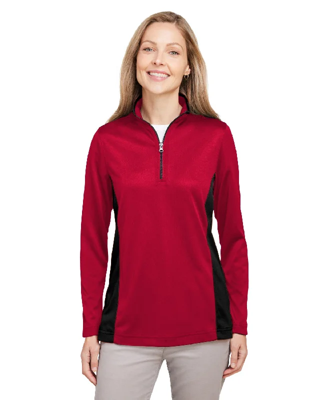 Harriton M786W Ladies' Flash Snag Protection Plus IL Colorblock Quarter-ZipVelvet Shirts