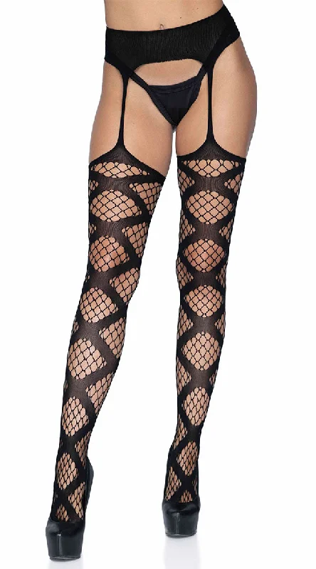 TrousersFaux Wrap Industrial Net Suspender Pantyhose