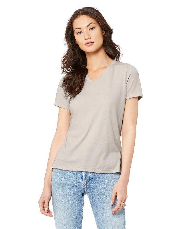 Bella + Canvas 6405CVC Ladies' Relaxed Heather CVC Jersey V-Neck T-ShirtCropped Shirts