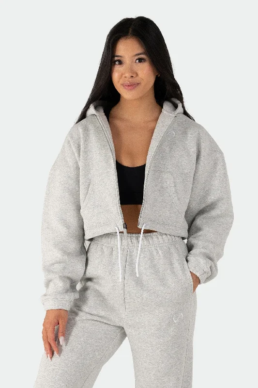 Quilted SweatshirtsReset Cropped Zip-Up Hoodie