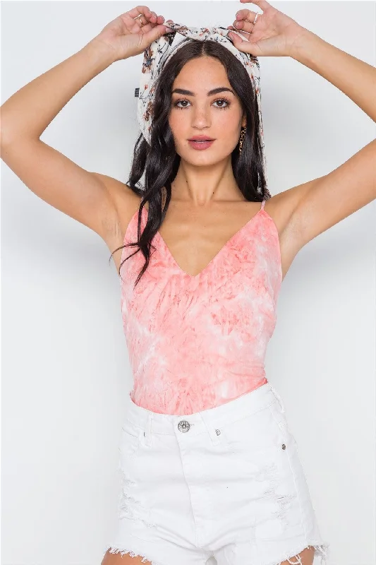 CamisoleAdventurerBlush Cami Faux Suede Tie Dye Bodysuit /3-2-1