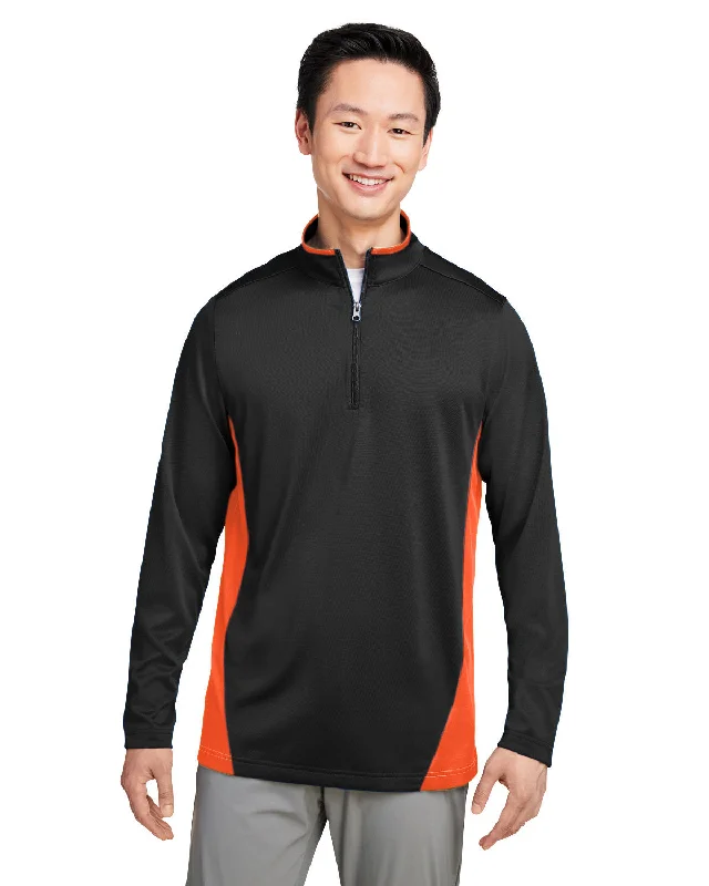 Harriton M786 Men's Flash Snag Protection Plus IL Colorblock Quarter-ZipGym Shirts