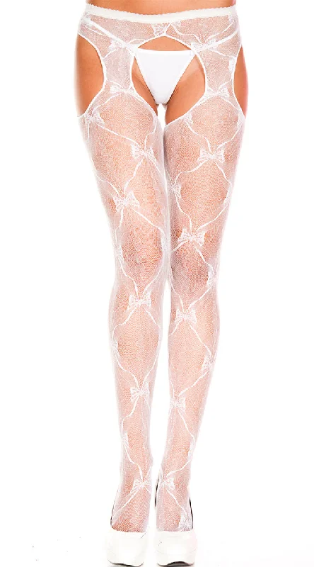 CaprisBack Bow Lace Suspender Pantyhose