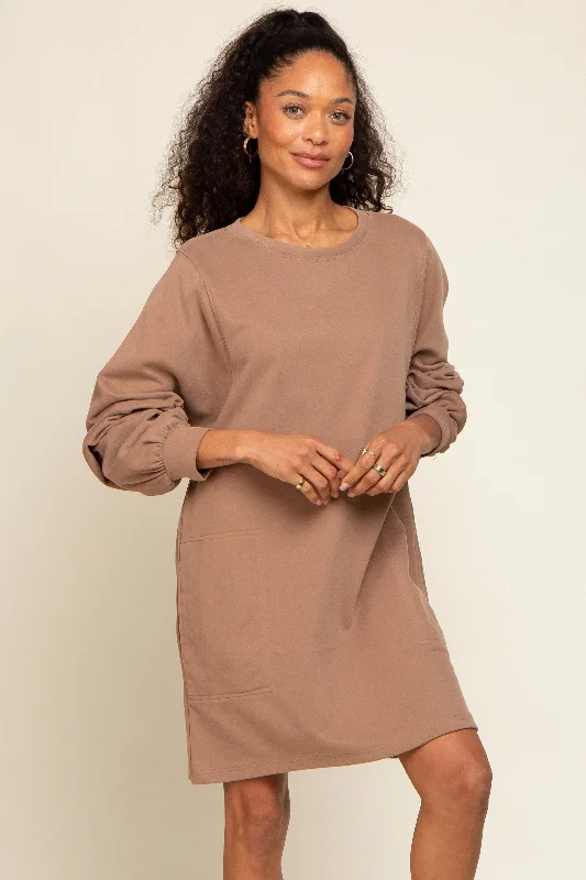 Mocha Ultra Soft Sweatshirt DressDirndl Dress