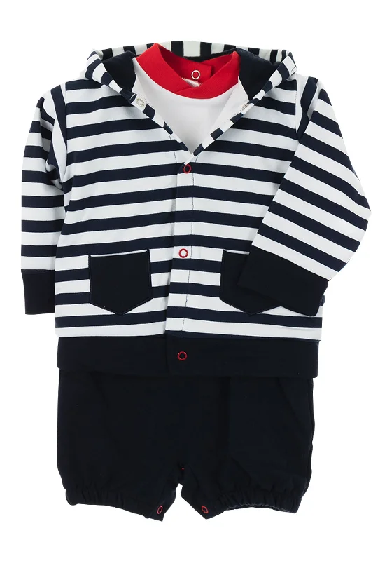 Sardon Baby Boys Sailor 3 Piece Set, Navy