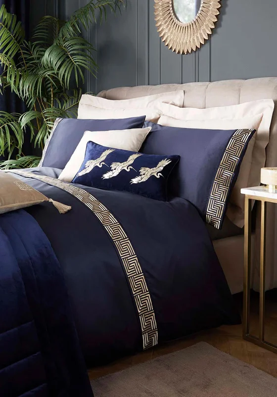 Laurence Llewelyn Bowen Sleeping Beauty Riva Duvet & Pillowcase Set, Navy