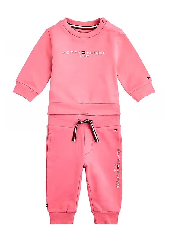 Tommy Hilfiger Baby Girls Logo Jumper and Joggers Set, Pink