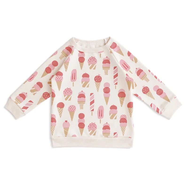 Drawstring HoodiesSweatshirt - Ice Cream Red & Pink