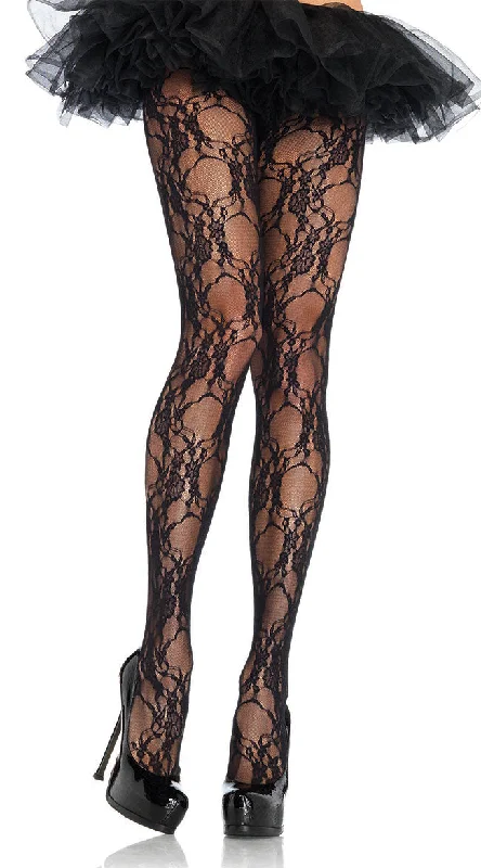 Hot PantsFlower Print Lace Pantyhose