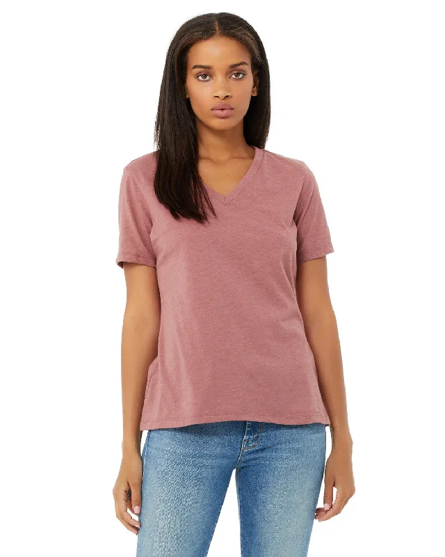 Bella + Canvas 6405CVC Ladies' Relaxed Heather CVC Jersey V-Neck T-ShirtLongline Shirts