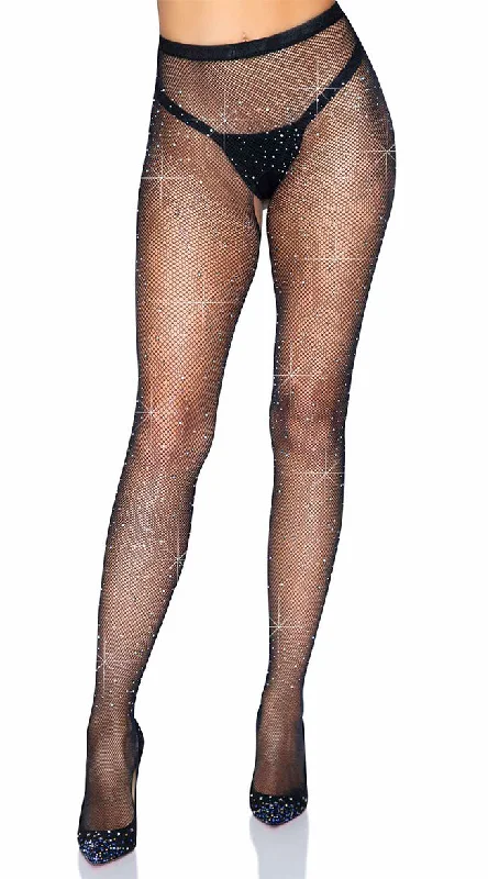 Zip-off PantsRhinestone Fishnet Crotchless Pantyhose