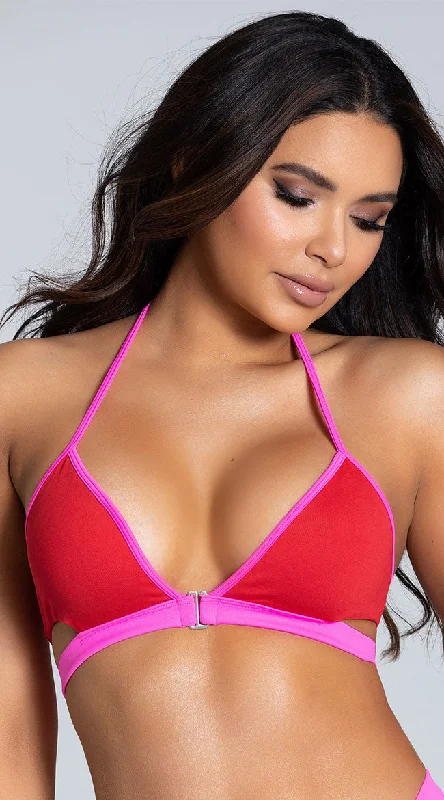 Longline bikiniYandy Tourmaline Triangle Bikini Top