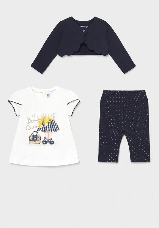 Mayoral Baby Girls Three Piece Set, Navy