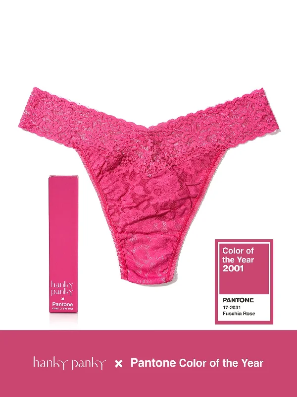 Cropped PantsSignature Lace Original Rise Thong | PANTONE 17-2031 Fuchsia Rose