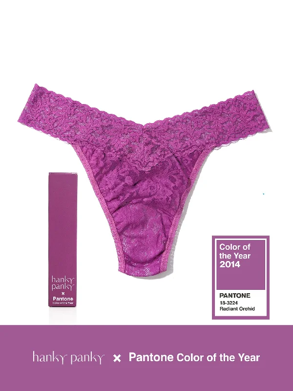 Parachute PantsSignature Lace Original Rise Thong | PANTONE 18-3224 Radiant Orchid