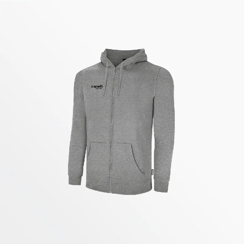 Longline HoodiesMEN BASICS FLEECE ZIP UP HOODIE