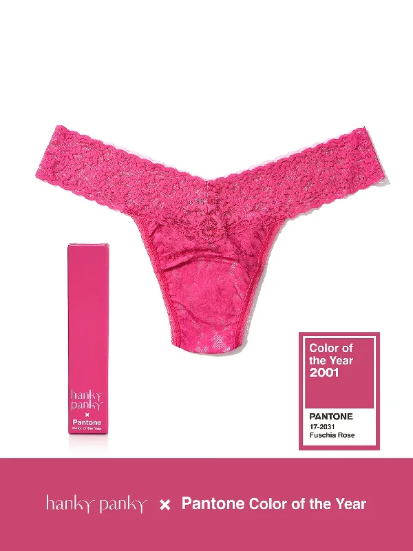 Yoga PantsSignature Lace Low Rise Thong | PANTONE 17-2031 Fuchsia Rose