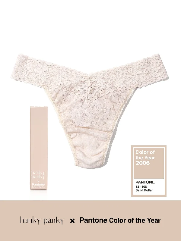 Lounge PantsSignature Lace Original Rise Thong | PANTONE 13-1106 Sand Dollar