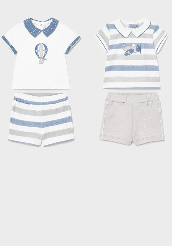 Mayoral Baby Boys 4 Piece Top and Shorts Set, Blue