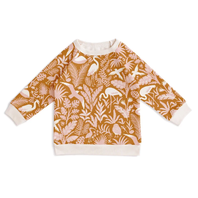 Layered SweatshirtsSweatshirt - Tropical Birds Gold