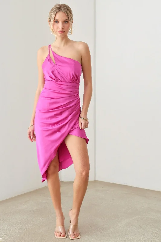 One Shoulder Cut Open Side Wrap DressStrapless Dress