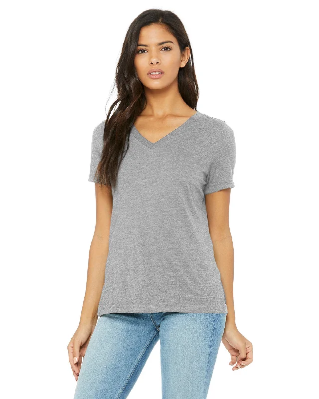 Bella + Canvas 6405CVC Ladies' Relaxed Heather CVC Jersey V-Neck T-ShirtPrinted Shirts