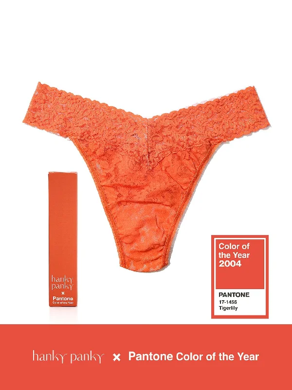 RompersSignature Lace Original Rise Thong | PANTONE 17-1456 Tigerlily