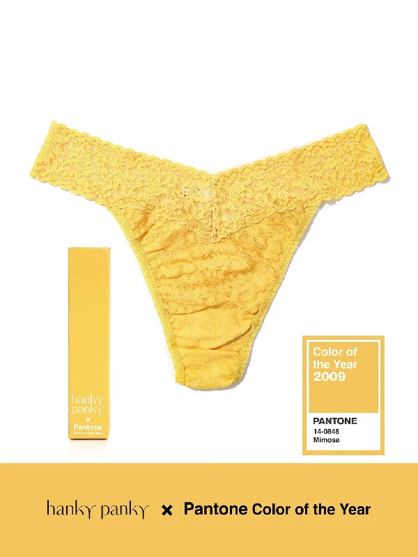 Embroidered PantsSignature Lace Original Rise Thong | PANTONE 14-0848 Mimosa