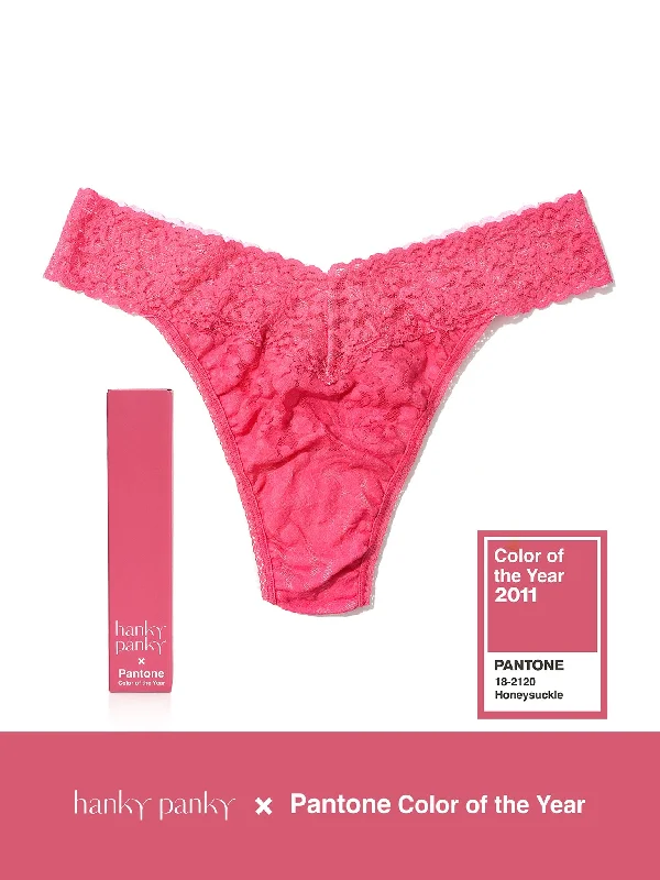 Track PantsSignature Lace Original Rise Thong | PANTONE 18-2120 Honey Suckle