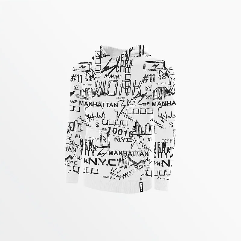 Fitted SweatshirtsYOUTH FLEECE GRAPHIC PRINT PULLOVER HOODIE