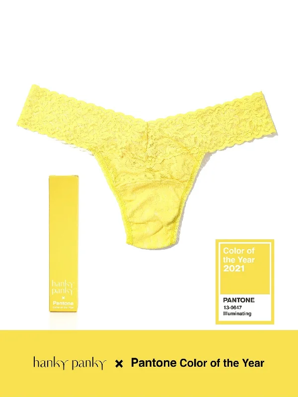 Camouflage PantsSignature Lace Low Rise Thong | PANTONE 13-0647 Illuminating