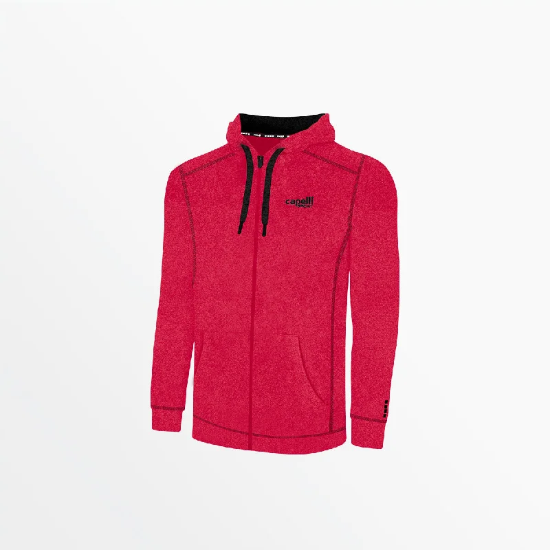 Compression SweatshirtsMEN'S ESSENTIAL HEATHER ZIP UP HOODIE