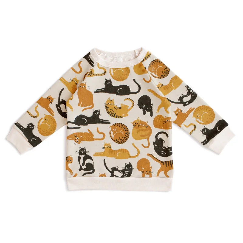 Sequined HoodiesSweatshirt - Cat Friends Gold & Yellow