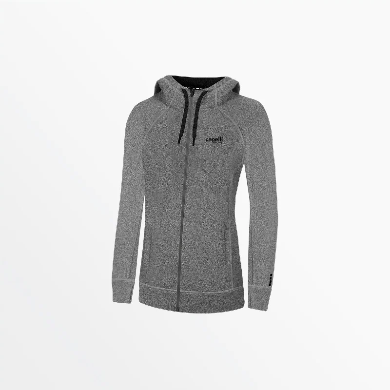 Streetwear HoodiesGIRL'S ESSENTIAL HEATHER ZIP UP HOODIE