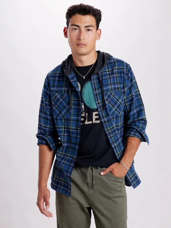 Distressed HoodiesSwitchback Flannel Hoodie